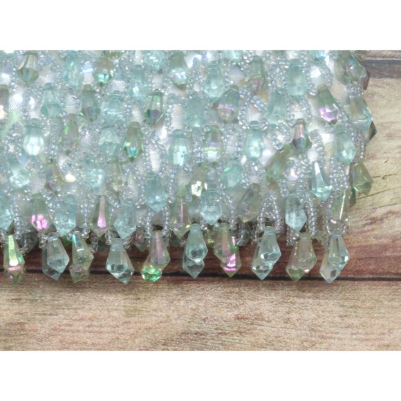 Vintage La Regale AB Dangle Bead Evening Bag Purse Kiss Lock Gold Chain Strap - Picture 3 of 9